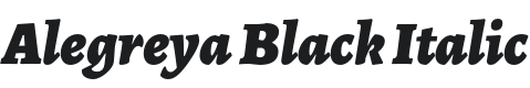 Alegreya Black Italic Font Preview