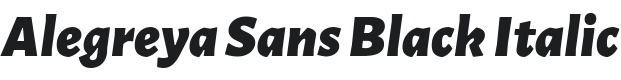 Alegreya Sans Black Italic Font Preview