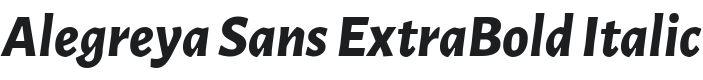 Alegreya Sans ExtraBold Italic Font Preview