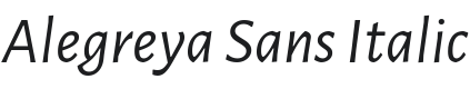 Alegreya Sans Italic Font Preview
