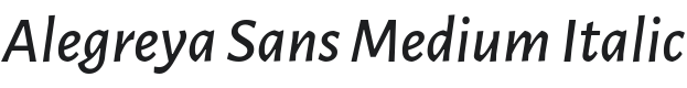 Alegreya Sans Medium Italic Font Preview
