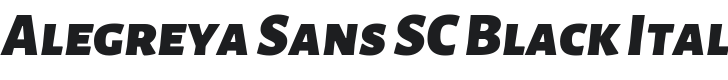 Alegreya Sans SC Black Italic Font Preview