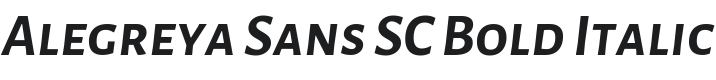 Alegreya Sans SC Bold Italic Font Preview