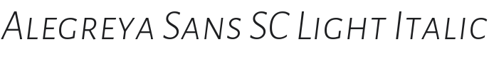 Alegreya Sans SC Light Italic Font Preview