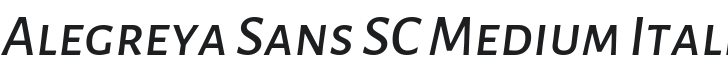 Alegreya Sans SC Medium Italic Font Preview