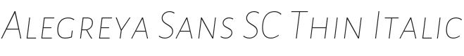 Alegreya Sans SC Thin Italic Font Preview