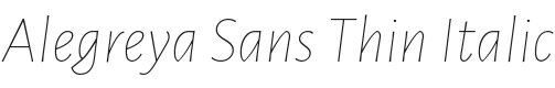 Alegreya Sans Thin Italic Font Preview