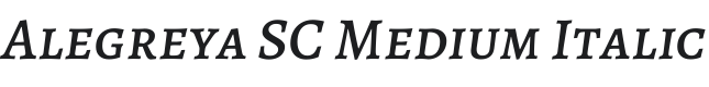 Alegreya SC Medium Italic Font Preview
