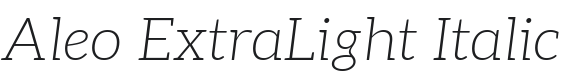 Aleo ExtraLight Italic Font Preview