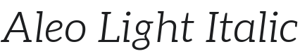 Aleo Light Italic Font Preview