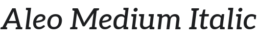 Aleo Medium Italic Font Preview