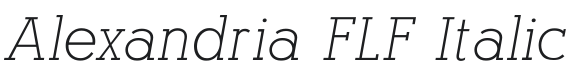 AlexandriaFLF-Italic Font Preview