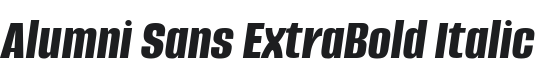 Alumni Sans ExtraBold Italic Font Preview