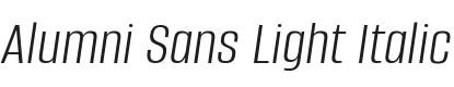 Alumni Sans Light Italic Font Preview
