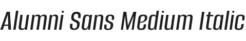 Alumni Sans Medium Italic Font Preview