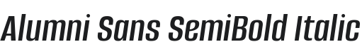 Alumni Sans SemiBold Italic Font Preview