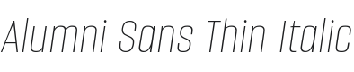 Alumni Sans Thin Italic Font Preview