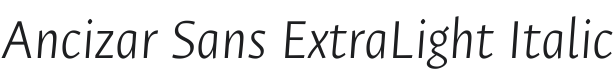Ancizar Sans ExtraLight Italic Font Preview