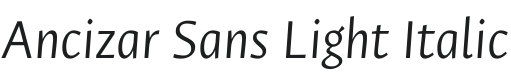 Ancizar Sans Light Italic Font Preview