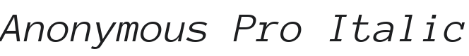 Anonymous Pro Italic Font Preview