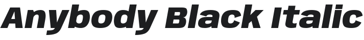 Anybody Black Italic Font Preview