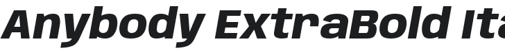 Anybody ExtraBold Italic Font Preview