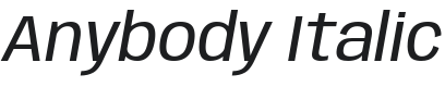 Anybody Italic Font Preview