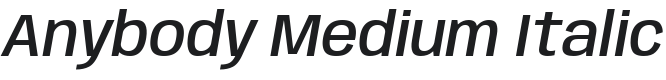 Anybody Medium Italic Font Preview