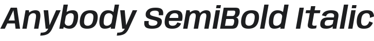 Anybody SemiBold Italic Font Preview