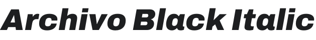 Archivo Black Italic Font Preview