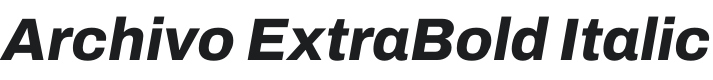 Archivo ExtraBold Italic Font Preview