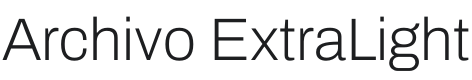 Archivo ExtraLight Font Preview