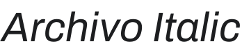Archivo Italic Font Preview