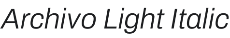 Archivo Light Italic Font Preview