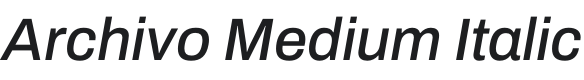 Archivo Medium Italic Font Preview