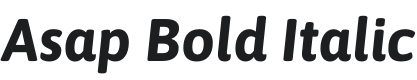 Asap Bold Italic Font Preview