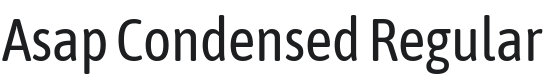 Asap Condensed Font Preview
