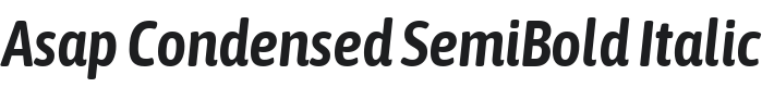 Asap Condensed SemiBold Italic Font Preview