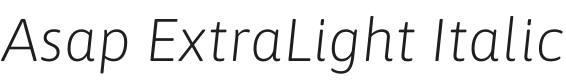 Asap ExtraLight Italic Font Preview