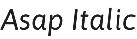 Asap Italic Font Preview