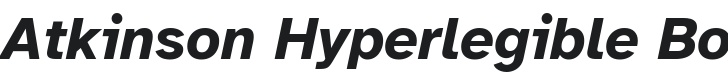 Atkinson Hyperlegible Bold Italic Font Preview