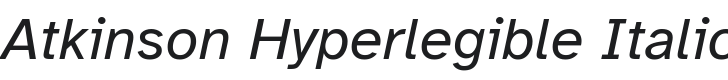 Atkinson Hyperlegible Italic Font Preview