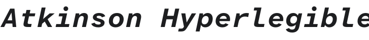Atkinson Hyperlegible Mono Bold Italic Font Preview
