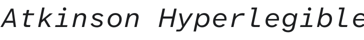 Atkinson Hyperlegible Mono Italic Font Preview