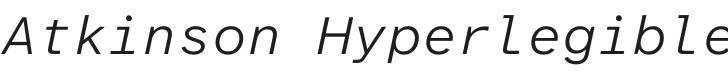 Atkinson Hyperlegible Mono Light Italic Font Preview