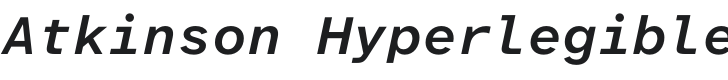 Atkinson Hyperlegible Mono SemiBold Italic Font Preview