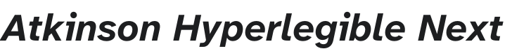 Atkinson Hyperlegible Next Bold Italic Font Preview