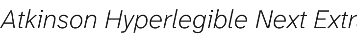Atkinson Hyperlegible Next ExtraLight Italic Font Preview