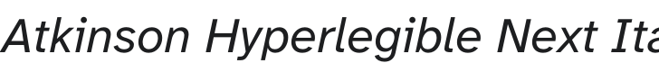 Atkinson Hyperlegible Next Italic Font Preview
