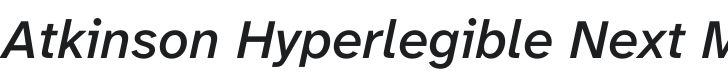 Atkinson Hyperlegible Next Medium Italic Font Preview